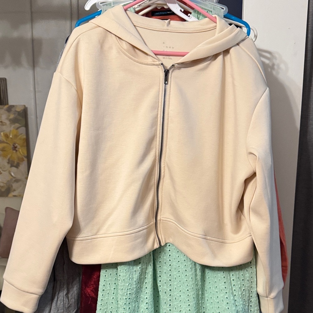 a new day women’s Cream Hoodie Jacket